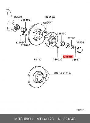Проставка оси передней MT141128 MITSUBISHI