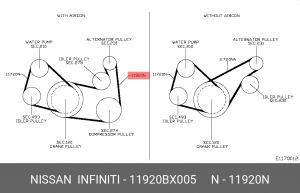 Ремень приводной 11920-BX005 NISSAN