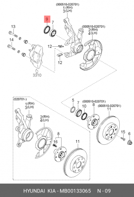 Сальник ступицы колеса MB00133065 HYUNDAI KIA