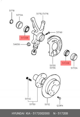 Подшипник ступицы колеса 5172002000 HYUNDAI KIA