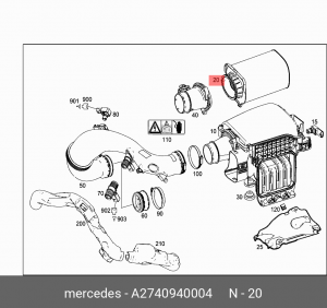 Фильтр воздушный A2740940004 MERCEDES BENZ