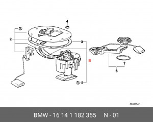 Насос электрический топливной системы 16 14 1 182 355 BMW