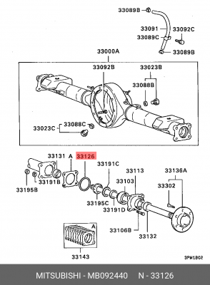 Сальник полуоси MB092440 MITSUBISHI