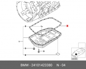 Прокладка масляного поддона КПП 24 10 1 423 380 BMW