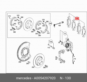 Колодки тормозные дисковые A0054207920 MERCEDES BENZ