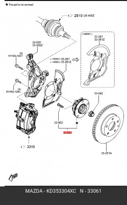 Ступица колеса KD353304XC MAZDA