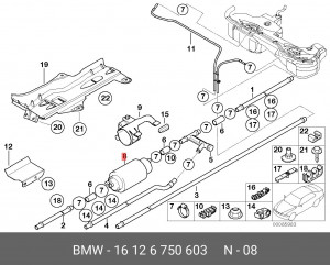 Насос электрический топливной системы 16 12 6 750 603 BMW