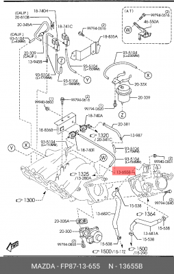 Прокладка дроссельной заслонки FP8713655 MAZDA