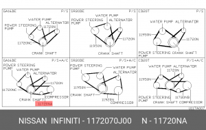 Ремень приводной 1172070J00 NISSAN