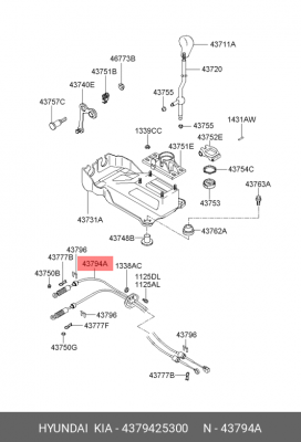 Трос МКПП 4379425300 HYUNDAI KIA