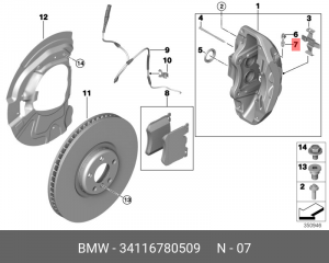 Штуцер прокачки 34 11 6 780 509 BMW