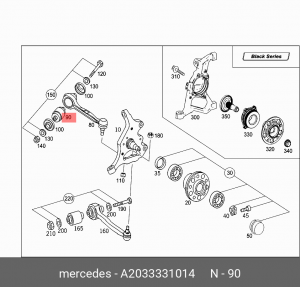 Сайлентблок A 203 333 10 14 MERCEDES BENZ
