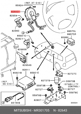 Зажим пружинный модуля подушки безопасности MR301705 MITSUBISHI