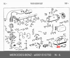 Втулка стартера A 000 151 07 50 MERCEDES BENZ
