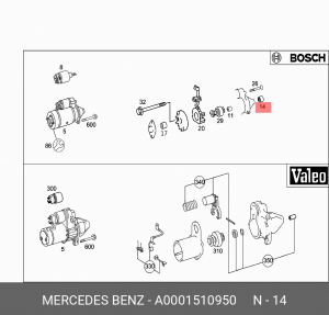 Втулка стартера A 000 151 09 50 MERCEDES BENZ