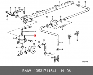 Регулятор давления подачи топлива 13 53 1 711 541 BMW
