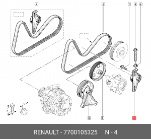 Ролик ремня приводного 7700105325 RENAULT