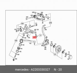 Опора шаровая подвески A 220 333 03 27 MERCEDES BENZ