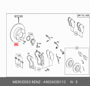 Диск тормозной A9024230112 MERCEDES BENZ