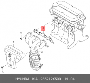 Прокладка выпускного коллектора 285212X500 HYUNDAI KIA