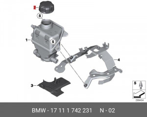 Крышка расширительного бачка системы охлаждения 17 11 1 742 231 BMW