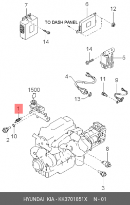 Датчик температуры охлаждающей жидкости KK370 1851X HYUNDAI KIA