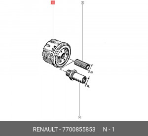Фильтр масляный двигателя 7700855853 RENAULT