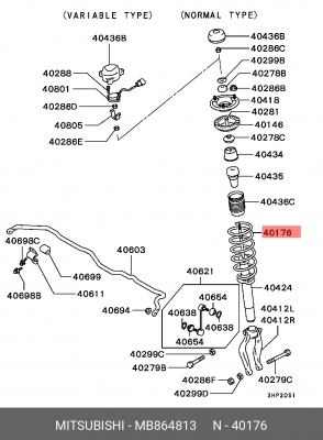 Пружина подвески MB864813 MITSUBISHI