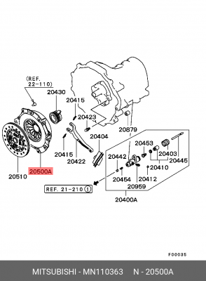 Крышка картера сцепления MN110363 MITSUBISHI