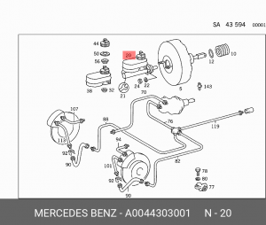 Цилиндр тормозной главный A 004 430 30 01 MERCEDES BENZ