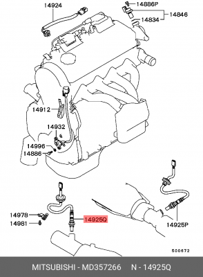 Датчик кислородный (лямбда-зонд) MD357266 MITSUBISHI