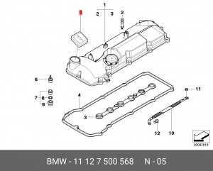 Крышка маслозаливной горловины 11 12 7 500 568 BMW