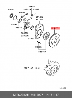 Диск тормозной M818027 MITSUBISHI