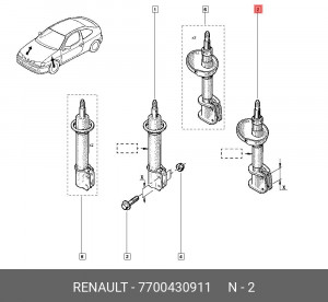 Опора амортизатора подвески 7700430911 RENAULT