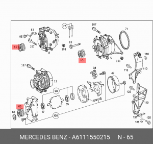 Шкив генератора A6111550215 MERCEDES BENZ
