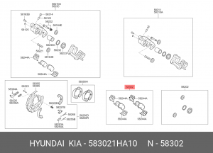 Колодки тормозные дисковые 58302-1HA10 HYUNDAI KIA