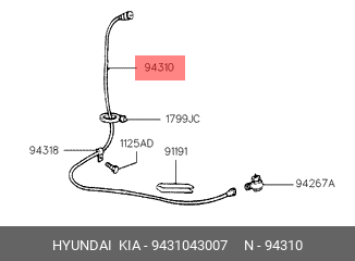 Трос спидометра 9431043007 HYUNDAI KIA