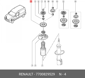 Опора амортизатора подвески 7700829529 RENAULT
