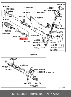 Наконечник рулевой тяги MR403100 MITSUBISHI