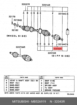 ШРУС MB526919 MITSUBISHI