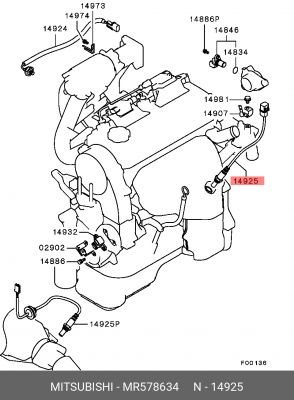 Датчик кислородный (лямбда-зонд) MR578634 MITSUBISHI