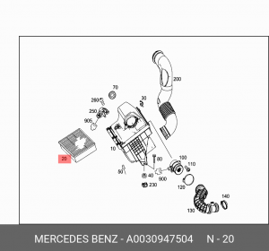 Фильтр воздушный A 003 094 75 04 MERCEDES BENZ