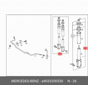 Амортизатор подвески A9033200530 MERCEDES BENZ