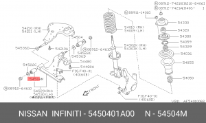 Сайлентблок 54504-01A00 NISSAN