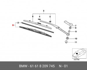 Щетка стеклоочистителя 61 61 8 209 745 BMW
