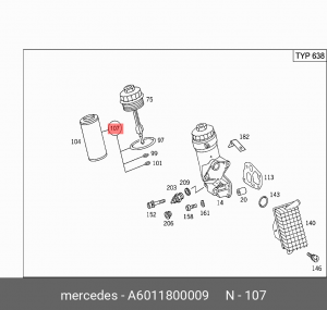 Фильтр масляный двигателя A 601 180 00 09 MERCEDES BENZ
