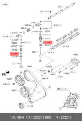 Колпачок маслосъемный 2222435000 HYUNDAI KIA