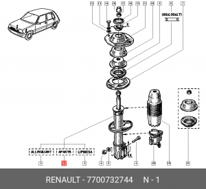 Амортизатор подвески 7700732744 RENAULT