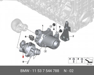 Термостат системы охлаждения 11 53 7 544 788 BMW