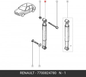 Амортизатор подвески 7700824780 RENAULT